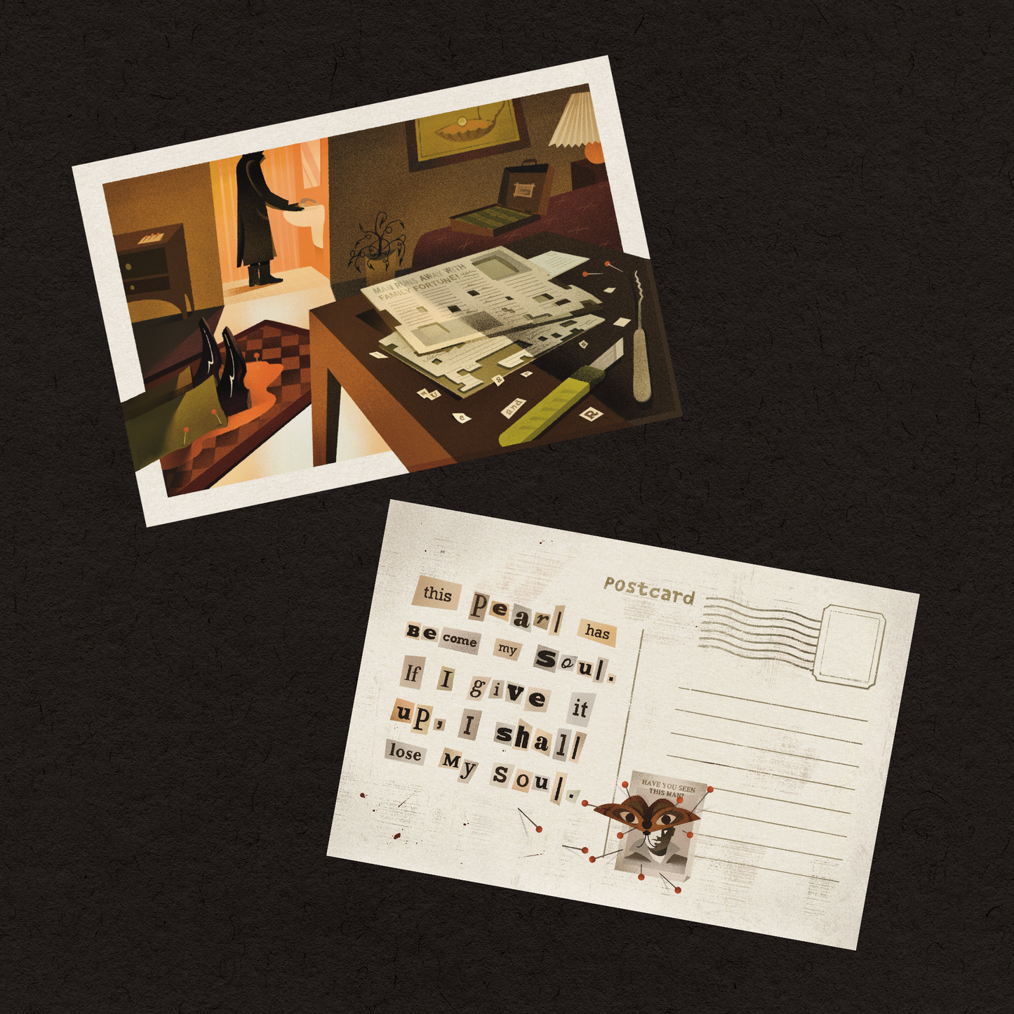 Murder Mystery Postcard Set